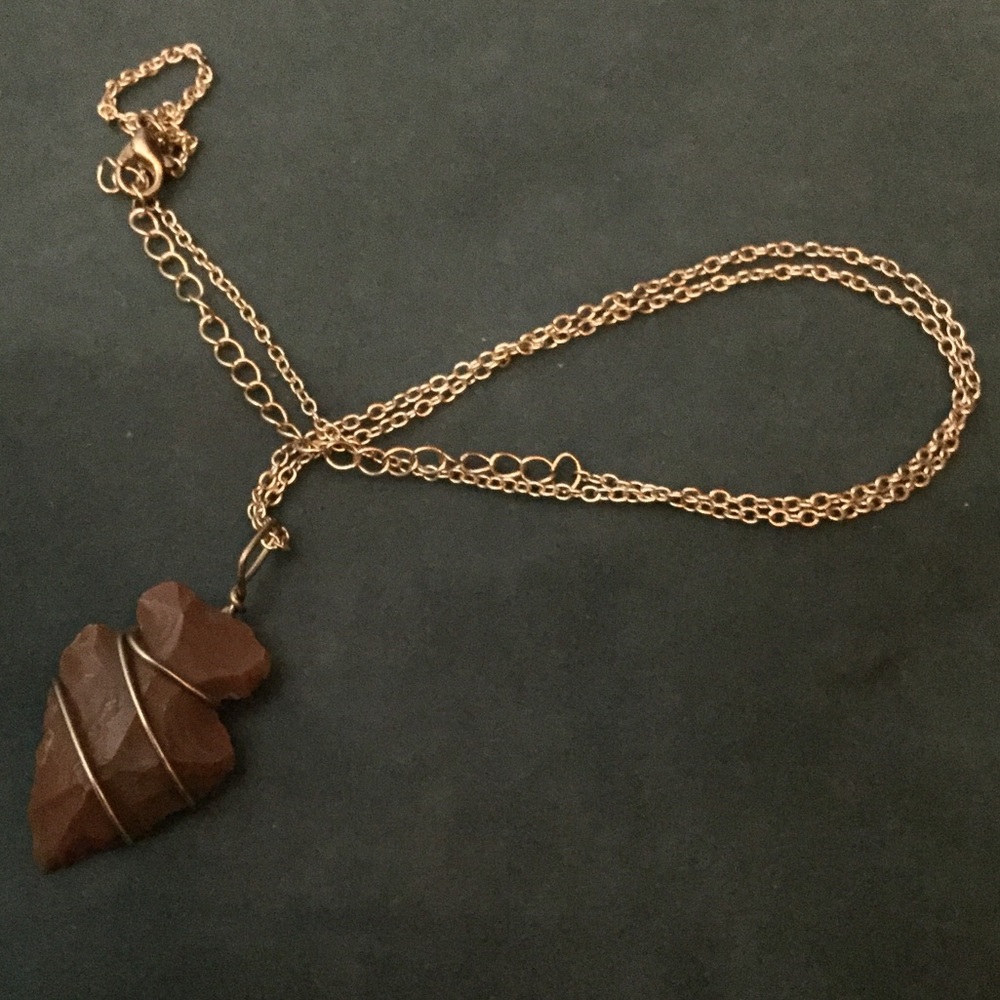 wire wrapped arrowhead necklace